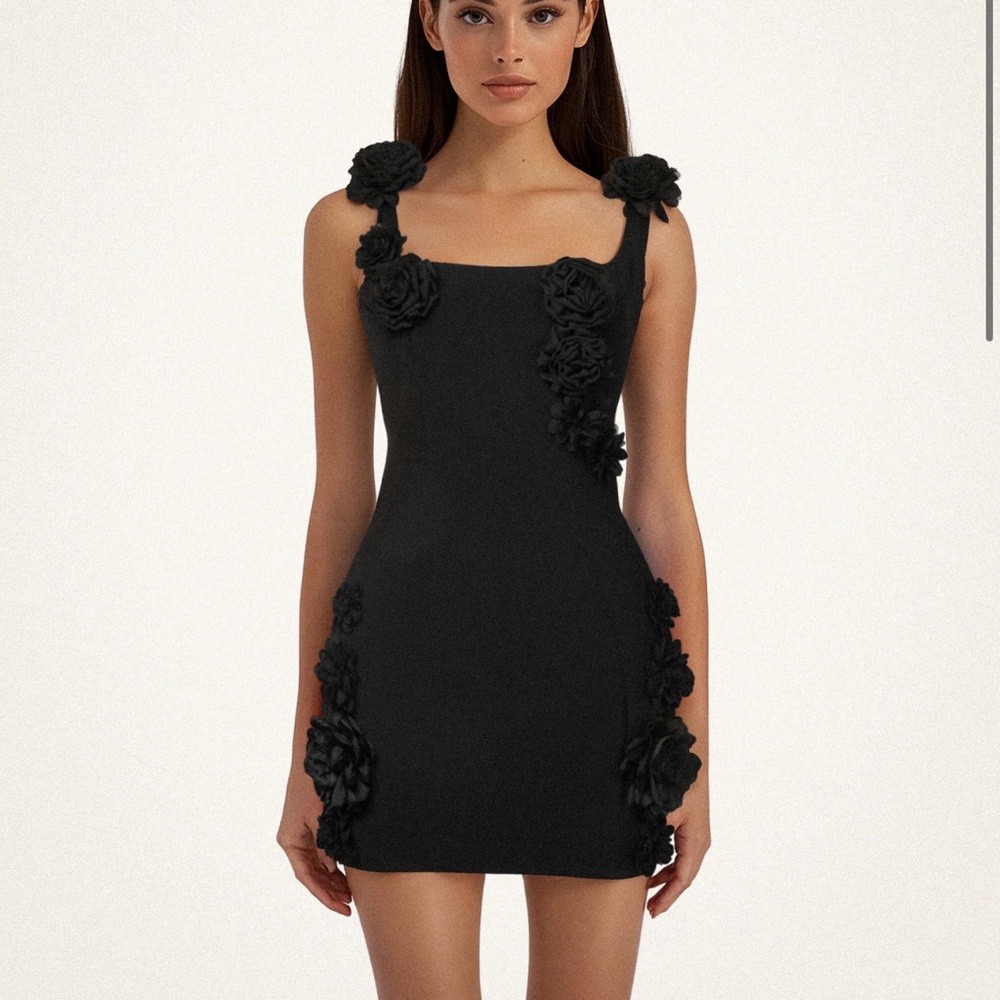 JW Pei Black Floral Mini Dress NEVER WORN